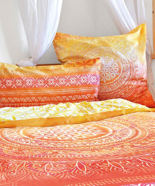Ecological bed linen with crystals and sacred geometry - sunrise