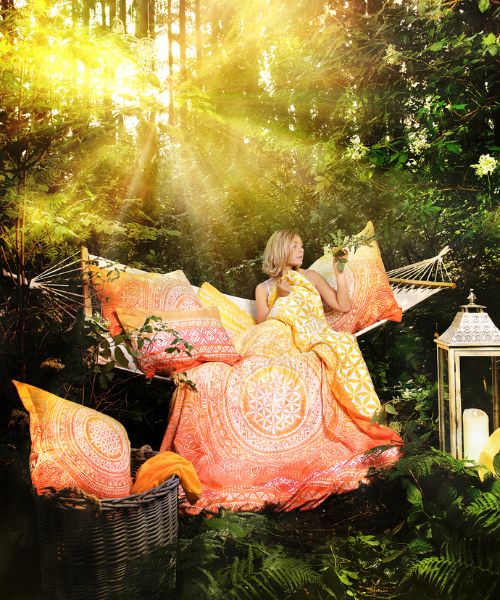 Ökologische Doppelbeschichtung mit Kristallen und heiliger Geometrie – Sonnenaufgang